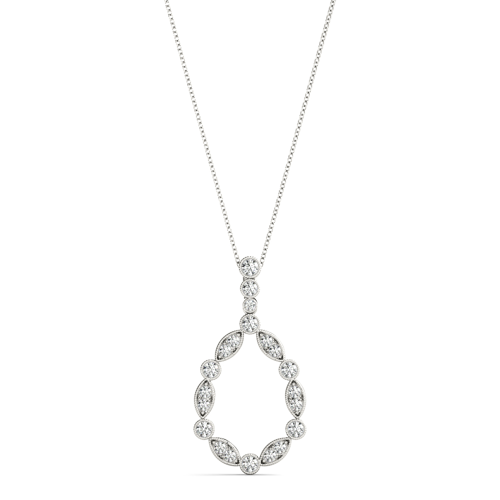 0.45 Ct Lab-Created Diamond Round Cut Aaron Designer Pendants Necklaces in Silver 925