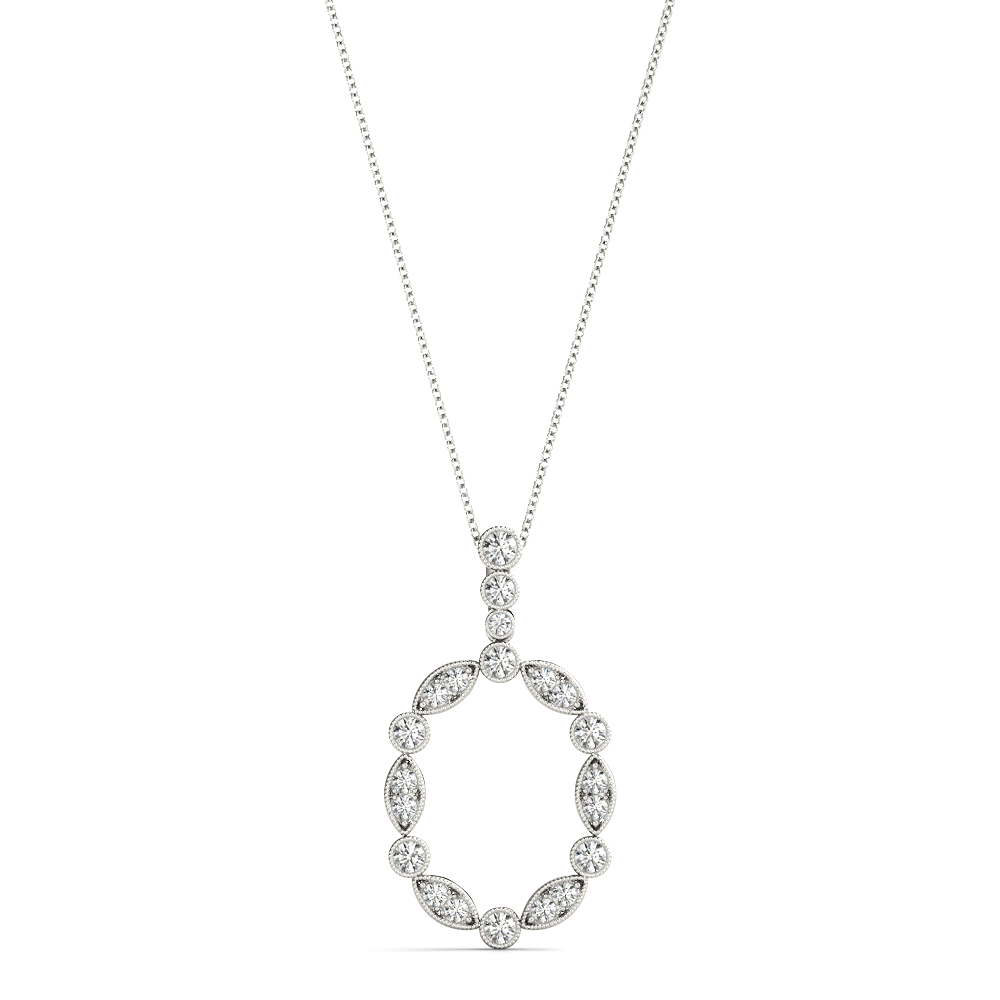 0.45 Ct Lab-Created Diamond Round Cut Brooke Designer Pendants Necklaces in Silver 925