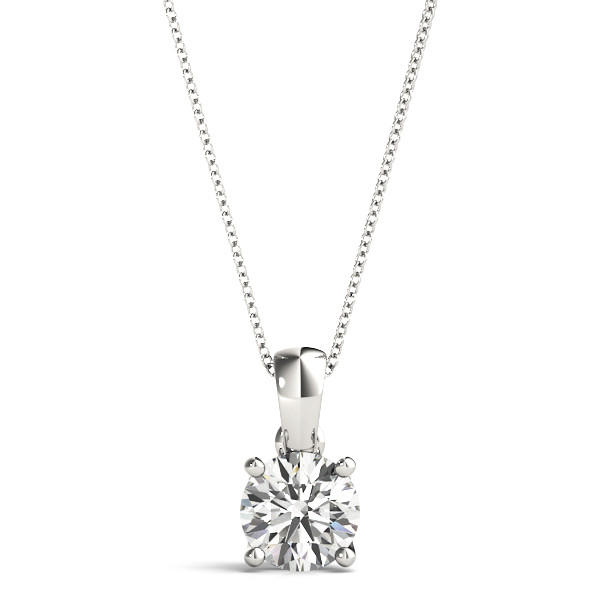 0.4 Ct Lab-Created Diamond Round Cut Benitta  Necklaces in 9K White Gold
