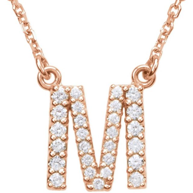 0.1 Ct Natural Round Cut Gracy Diamond Initial Necklaces in Silver 925