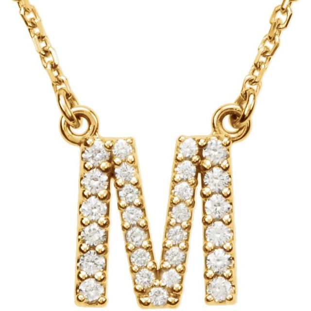 0.1 Ct Natural Round Cut Gracy Diamond Initial Necklaces in Silver 925
