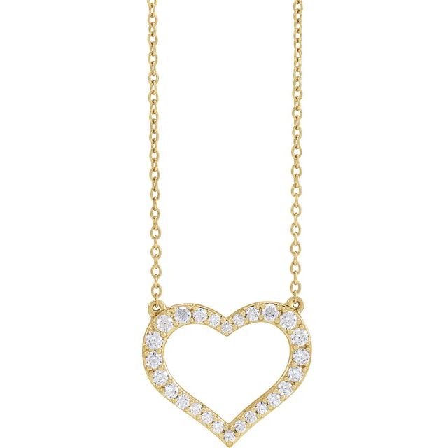 0.2 Ct Natural Diamond Round Cut Prascovia  Heart Necklaces in Silver 925