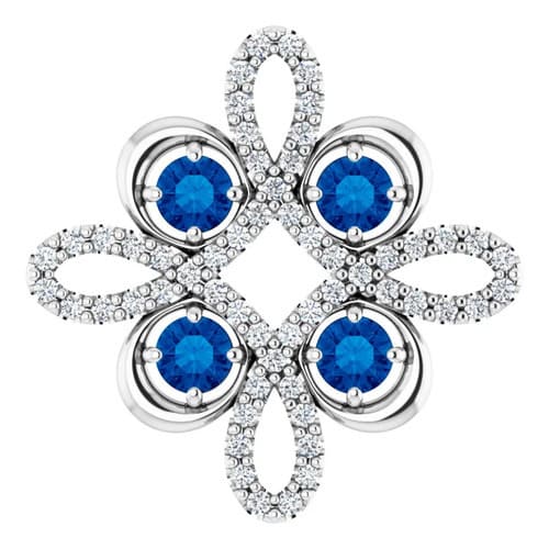 0.05 Ct Blue Sapphire Round Cut Prerita  in Silver 925