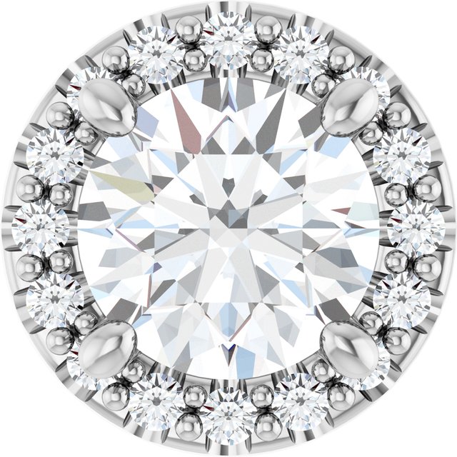 0.1 Ct Natural Diamond Round Cut Jebina  Halo Pendant Necklaces in Silver 925