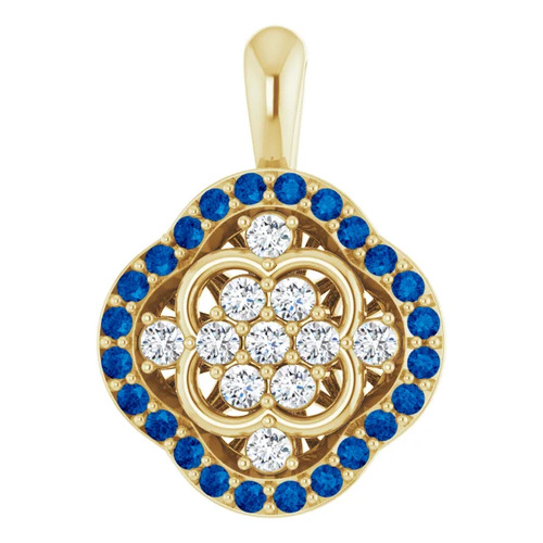 Presta Blue Sapphire Prong Set  Necklace