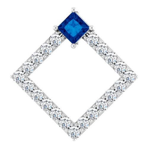 Prestha 0.07 Carat Blue Sapphire 4 Prong  Necklace