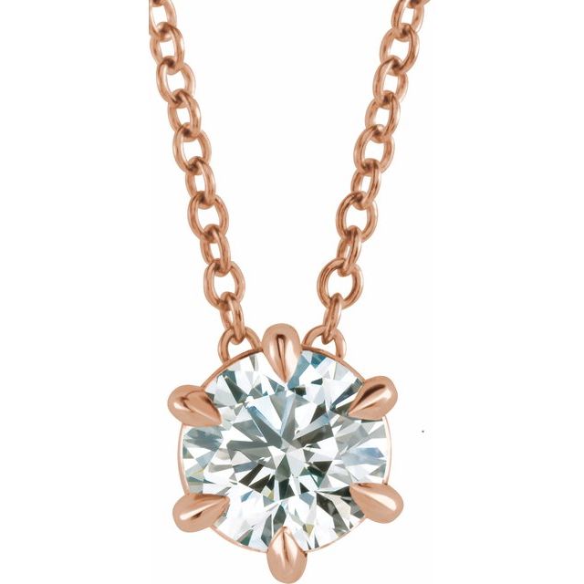 Ronaleah Natural Diamond 6 Prong  Necklace