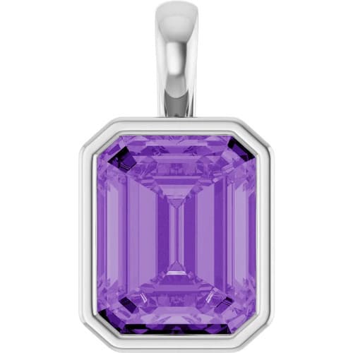Pacquita 3.40 Carat Amethyst Bezel Set  Necklace