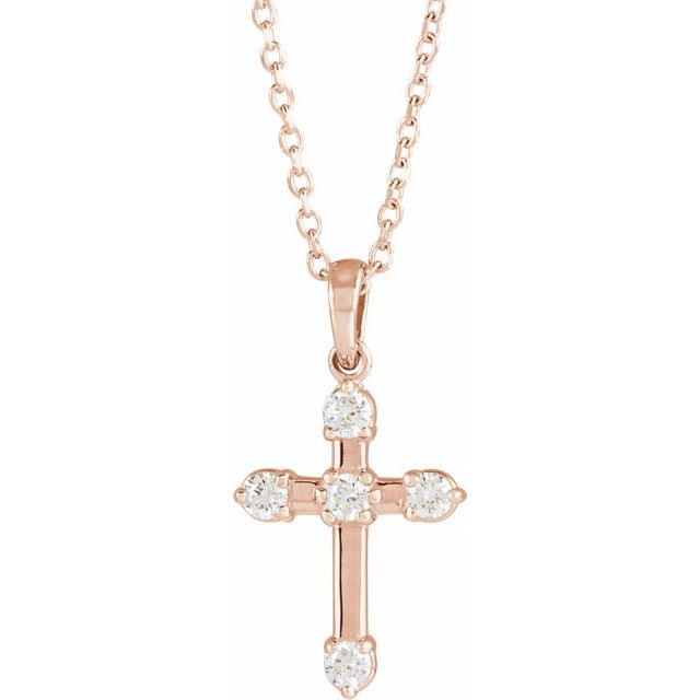 0.5 Ct Lab-Created Diamond Round Cut Elcy Cross Pendants Necklaces in Silver 925