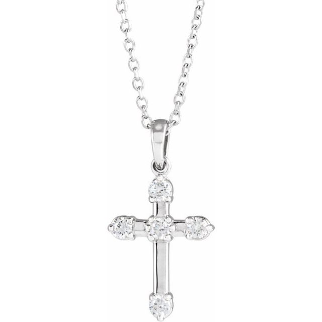 0.5 Ct Lab-Created Diamond Round Cut Elcy Cross Pendants Necklaces in Silver 925