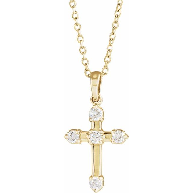 0.5 Ct Lab-Created Diamond Round Cut Elcy Cross Pendants Necklaces in Silver 925