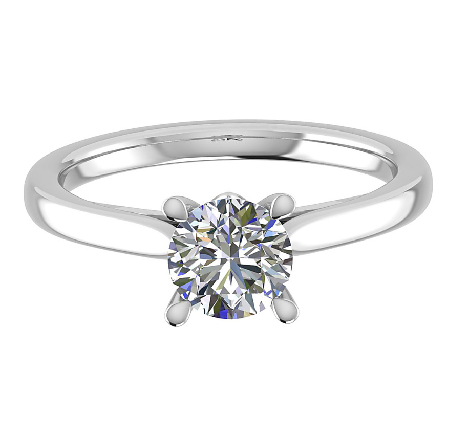 Caila Natural Rose Gold 4 Prong  Diamond Ring