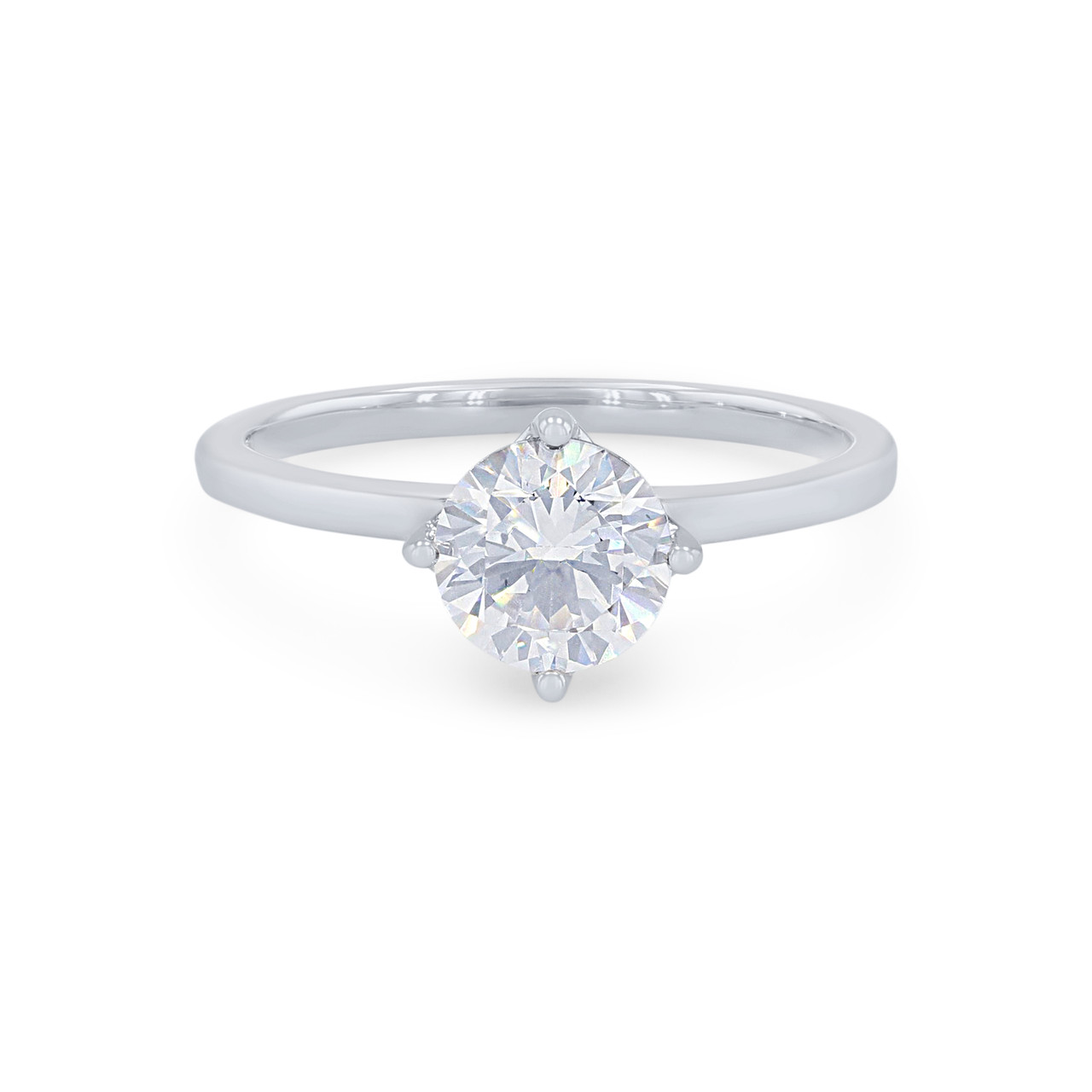 0.2 Ct Natural Round Cut Caila  Solitaire Diamond Rings in Silver 925