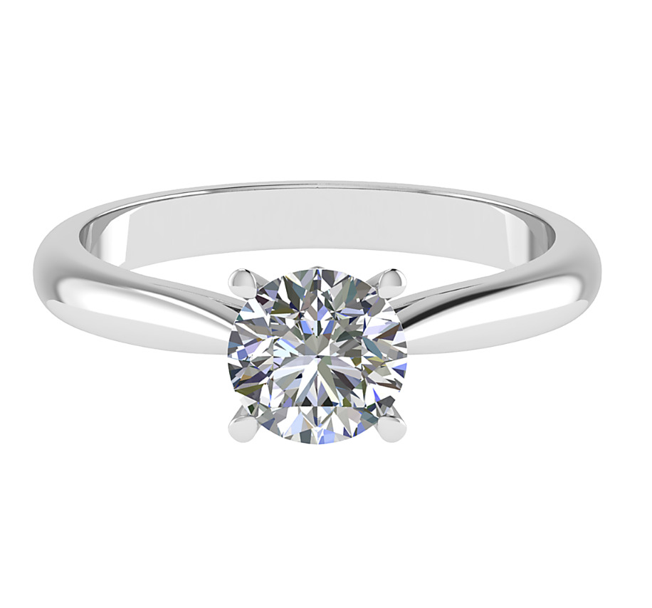 Caleah Lab Grown Yellow Gold 4 Prong  Diamond Ring