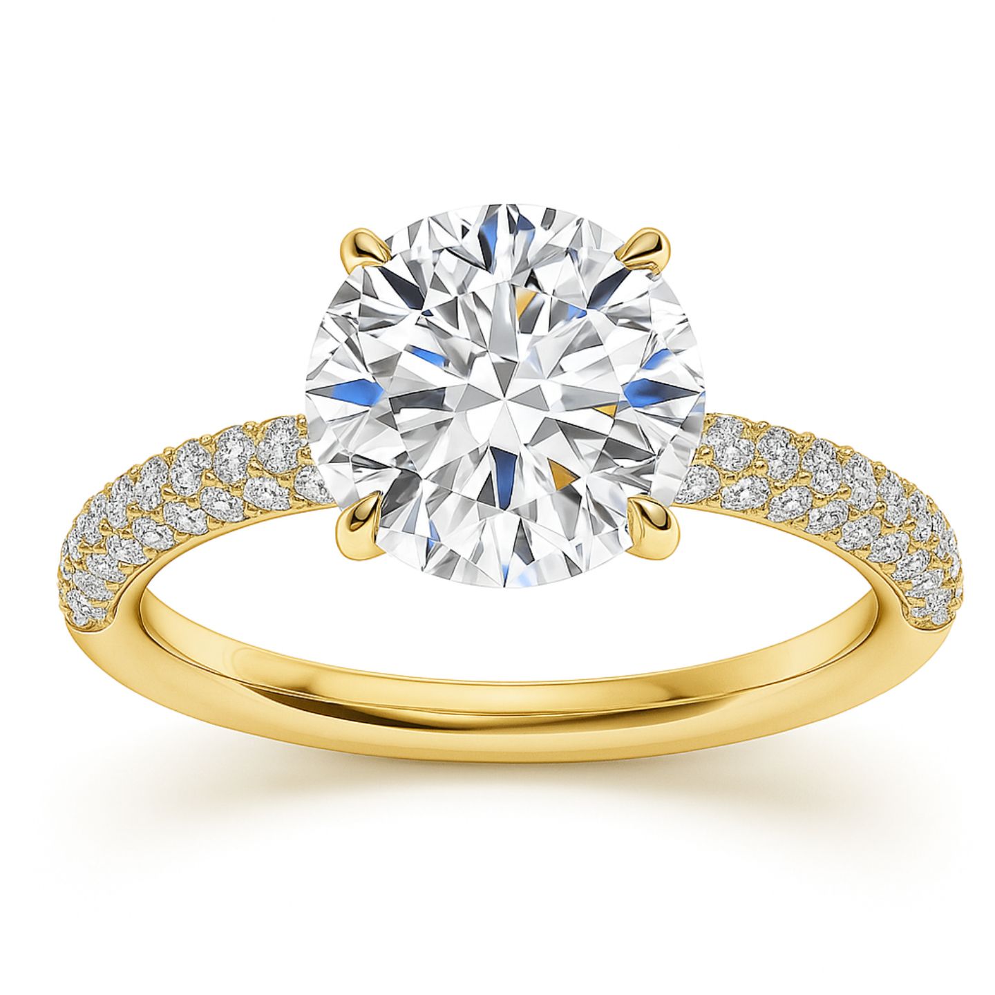 Cleva Natural 4 Prong  Diamond Ring