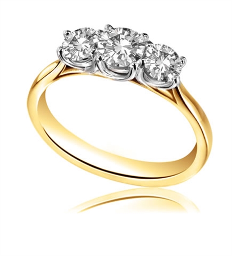 2 Ct Lab-Created Round Cut Demetrice  Trilogy Engagement Diamond Rings in Silver 925