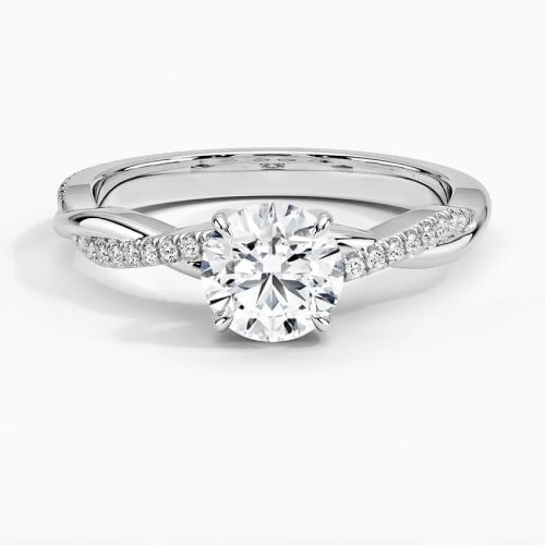 0.25 Ct Lab-Created Diamond Round Cut Cher  Side Stone Engagement Rings in Silver 925