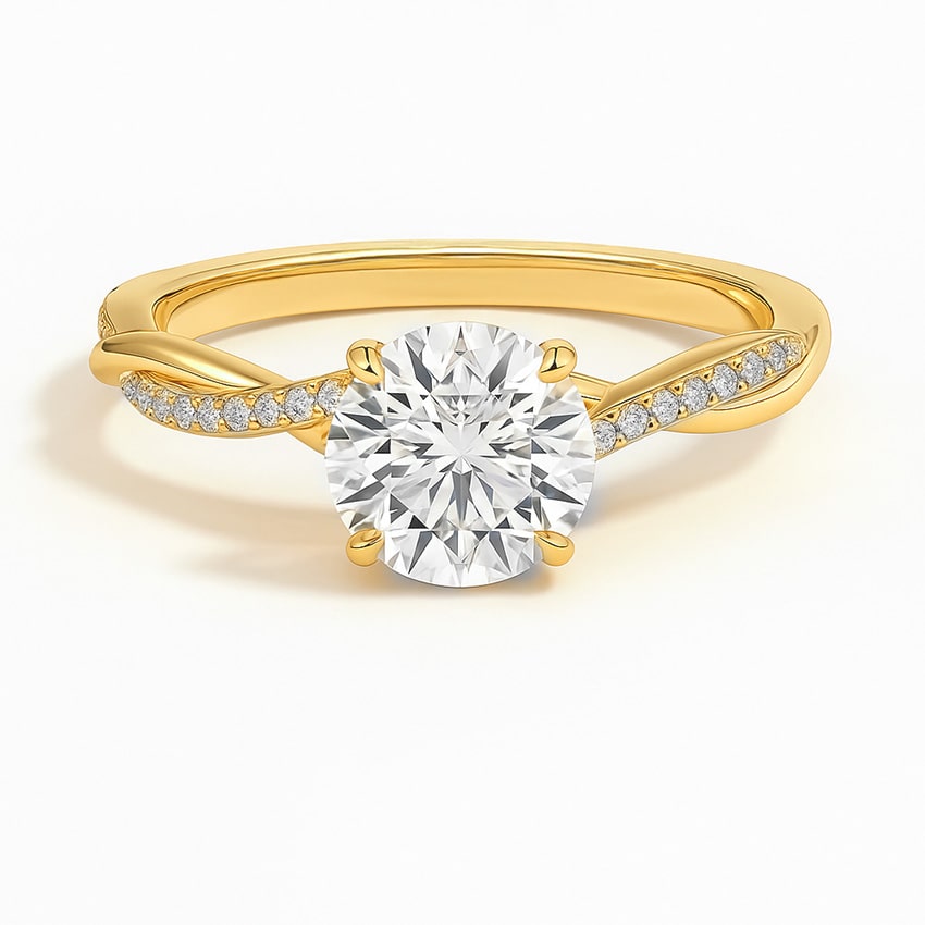 0.25 Ct Lab-Created Diamond Round Cut Cher  Side Stone Engagement Rings in Silver 925