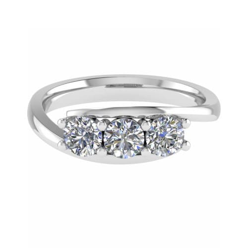 0.33 - 1.50 Carat Natural Round Cut Diamond Three Stone Diamond Ring