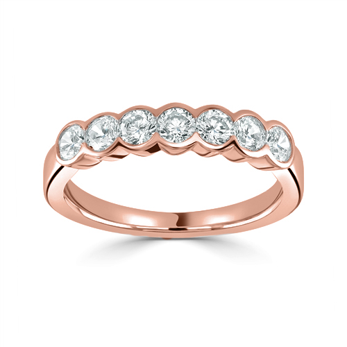 Dorita Lab Grown Rose Gold Bezel 7 Stone Diamond Ring