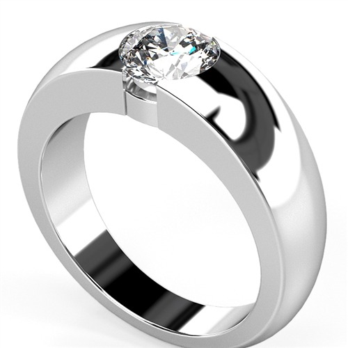 Dreda Half Bezel Round Diamond Solitaire Ring for Men | Sunshine Diamonds