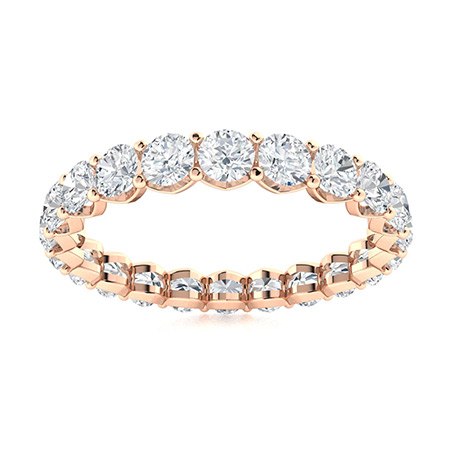 0.5 Ct Natural Round Cut Ellice  Diamond Rings in 9K White Gold
