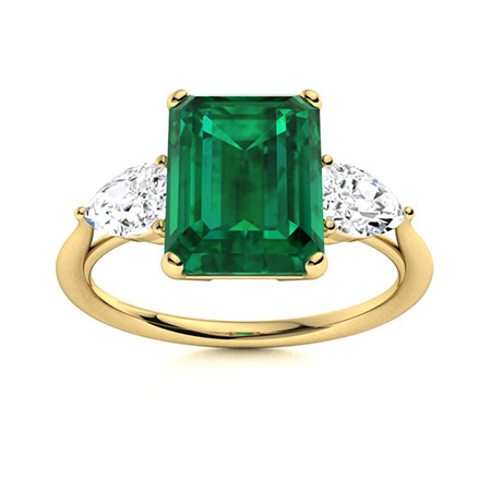 0.75 Ct Emerald Cut Bexley  Diamond Rings in Silver 925