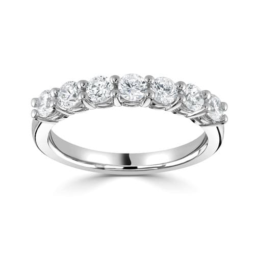 0.3 Ct Lab-Created Round Cut Dorka  7 Stone Ring Diamond Rings in 9K White Gold