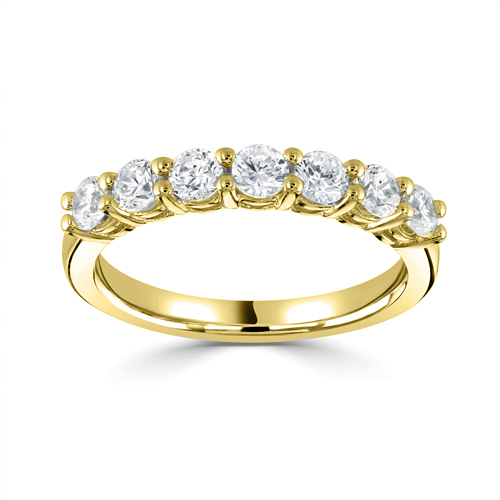 Dorka Lab Grown Yellow Gold 4 Prong 7 Stone Diamond Ring