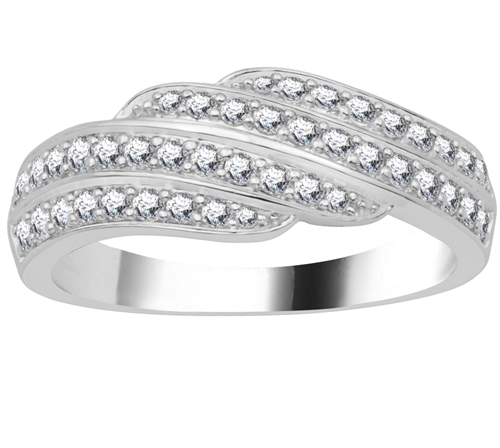0.8 Ct Lab-Created Round Cut Eirini  Statement Diamond Rings in 9K White Gold