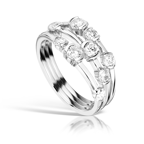 Channel & Prong Setting Diamond Fashion Ring