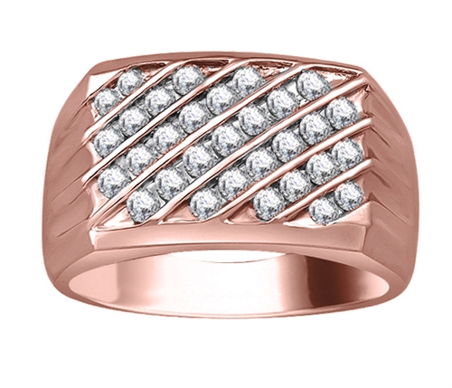 0.5 Ct Lab-Created Round Cut Elena  Mens Diamond Rings in Silver 925