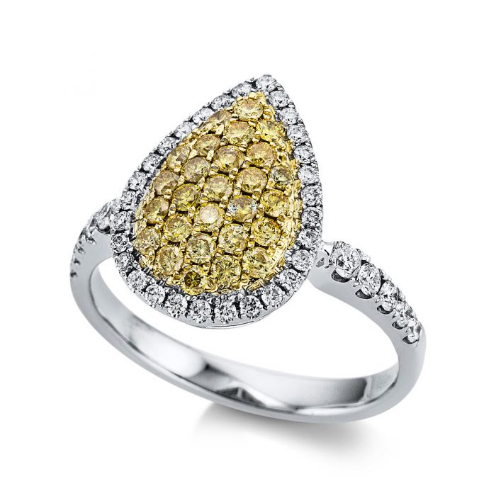 Round Cut Neylani Yellow Engagement Diamond Rings