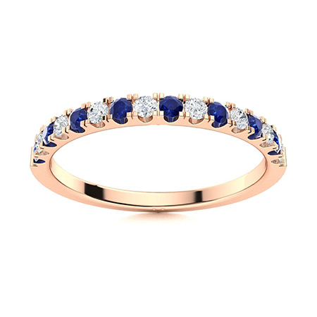 Enim Blue Sapphire Rose Gold Prong  Gemstone