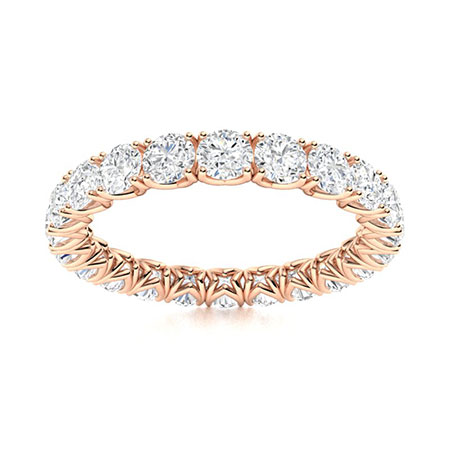 1 Ct Lab-Created Round Cut Eadrea  Diamond Rings in 9K White Gold