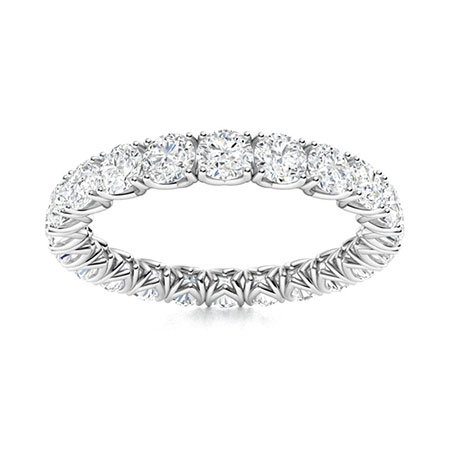 1 Ct Lab-Created Round Cut Eadrea  Diamond Rings in 9K White Gold