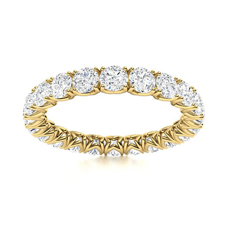 1 Ct Lab-Created Round Cut Eadrea  Diamond Rings in 9K White Gold