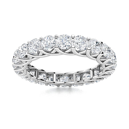 2 Ct Lab-Created Round Cut Earla  Diamond Rings in 18K White Gold
