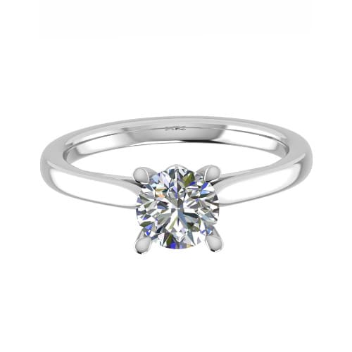 0.2 Ct Natural Round Cut Charisma  Solitaire Diamond Rings in 9K White Gold