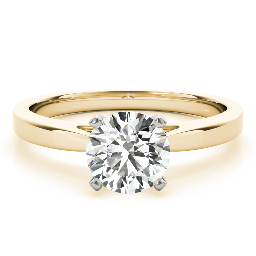  Charisma Natural Yellow Gold 4 Prong Solitaire Diamond Ring