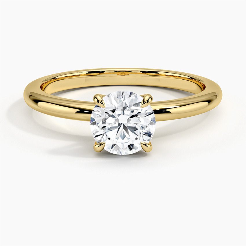 0.2 Ct Natural Round Cut Cherisa  Solitaire Diamond Rings in 9K White Gold