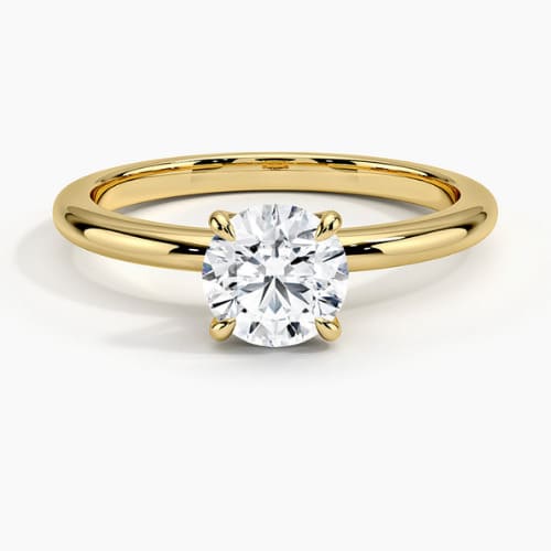 0.2 Ct Natural Round Cut Cherisa  Solitaire Diamond Rings in 9K White Gold
