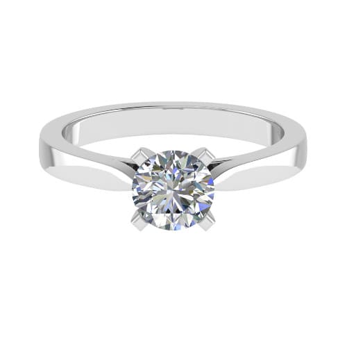 0.2 Ct Natural Round Cut Cornelia  Solitaire Diamond Rings in 9K White Gold