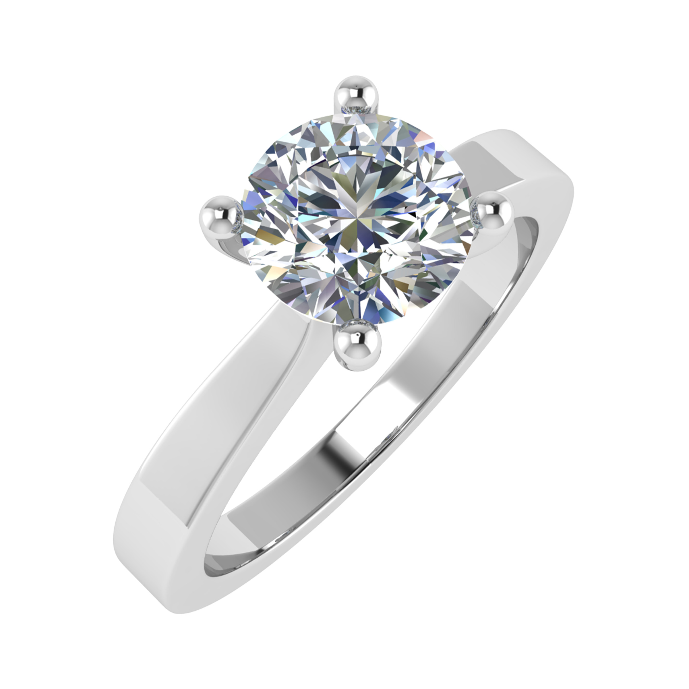 0.20-3.00 Carat Round Cut Diamond 4 Prong Solitaire Engagement Ring 