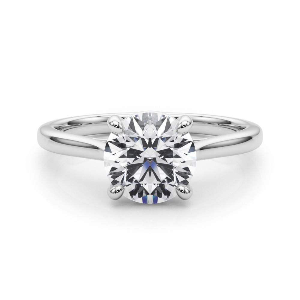 0.2 Ct Lab-Created Diamond Round Cut Benet  Classic Solitaire Engagement Rings in Silver 925
