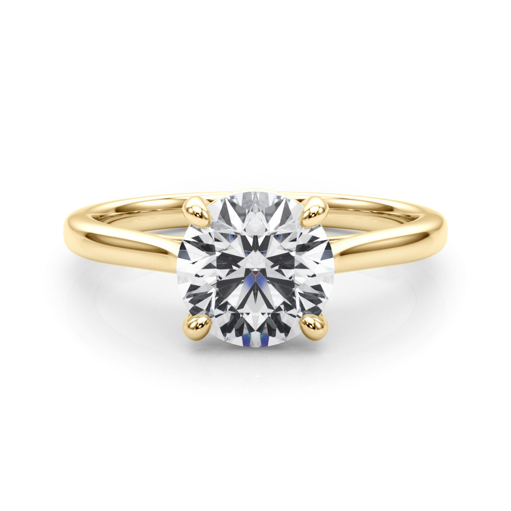 0.2 Ct Lab-Created Diamond Round Cut Benet  Classic Solitaire Engagement Rings in Silver 925