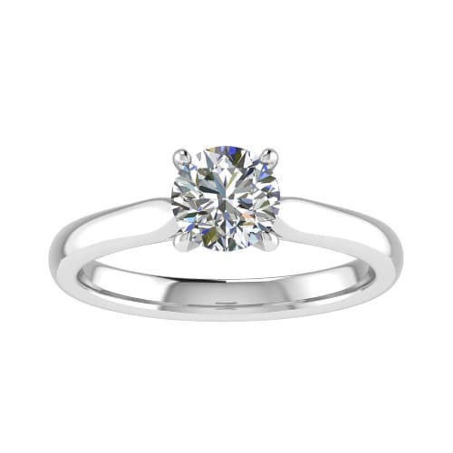 0.2 Ct Natural Round Cut Candie  Solitaire Diamond Rings in 9K White Gold