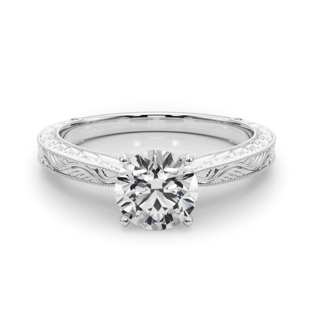 0.2 Ct Lab-Created Diamond Round Cut Baldehiua  Classic Solitaire Engagement Rings in Silver 925