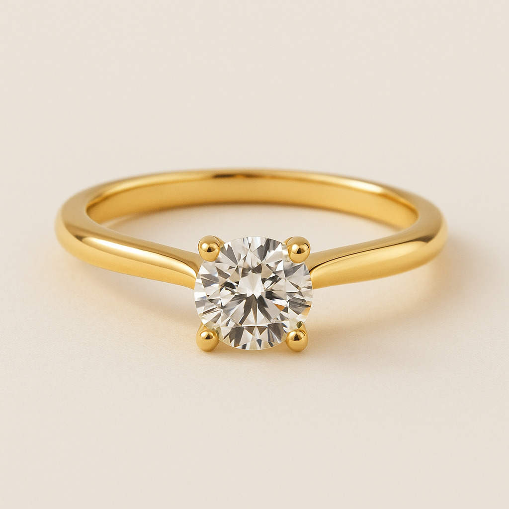 Crystan Natural 4 Prong  Diamond Ring