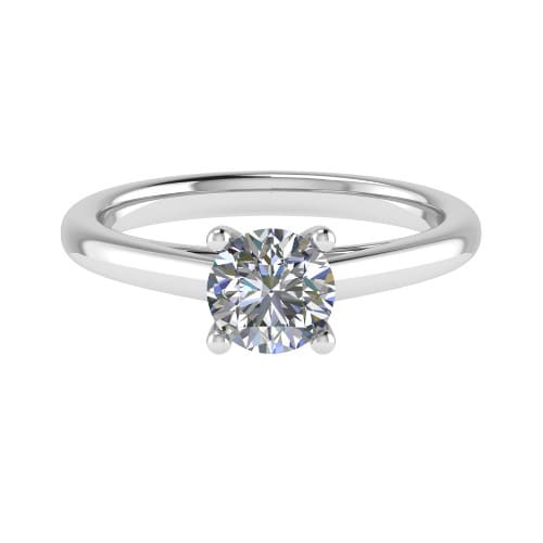 0.2 Ct Natural Round Cut Ceonna  Solitaire Diamond Rings in 9K White Gold